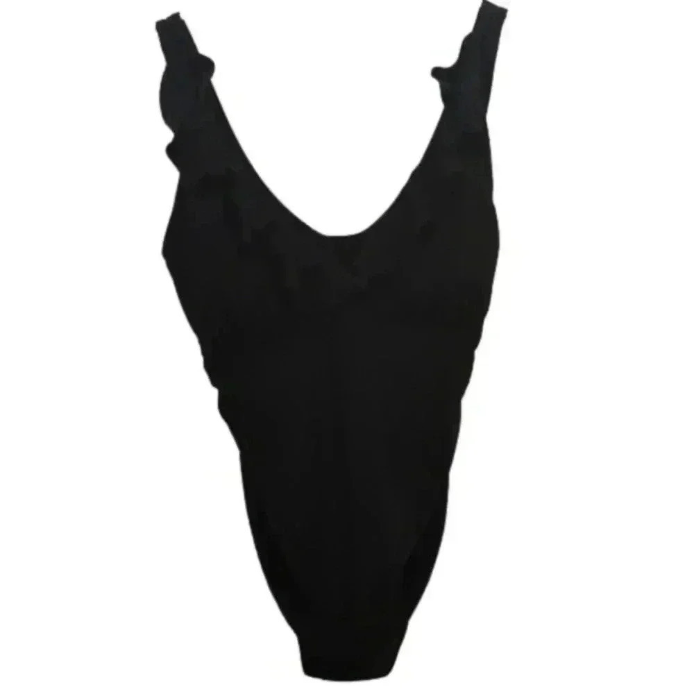 WOMEN'S one piece black bathing suit x-large